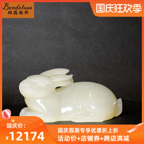 White jade rabbit ornaments home decorations to give female leaders gifts housewarming gifts high-end gifts Jade Rabbit Chengxiang
