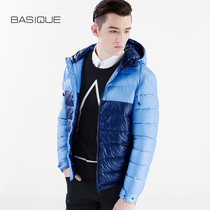 (clear cabin) Yuanben Fresh splicing Lianhood down clothes Mens body Casual Down Clothing Short of Winter Clothing Jacket