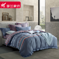  Menglan home textile cotton brushed printing four-piece double-sided velvet winter warmth