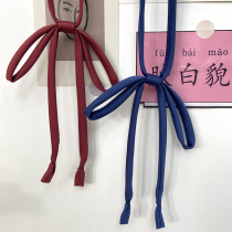 (Tokyo Twenties Remember) Original Pink Teenage Girl Casual Wine Red Black Pure Color Collar Tie