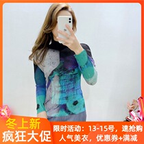 Sanjia life fold coat female base shirt 2021 spring summer New temperament semi-high collar T-shirt Slim thin