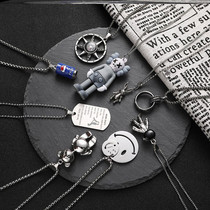 Pendant mens jewelry Letter personality portable student accessories Hanging hip-hop display pendant Simple matching chain