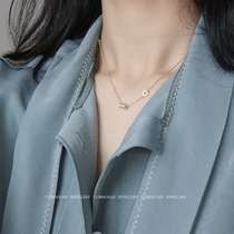 Simple casual whole body 925 sterling silver diamond cylindrical choker Joker personality design necklace not easy to allergy