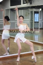 Mark dance dress children practice three-piece pants skirt belt elite children Latin dance set Jacks