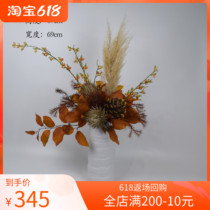 New Chinese silk flower dry flower floral minimalist flower vase orange department minimalist fashion wind sales house Home Ornament Pendulum