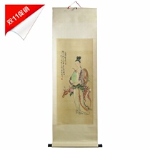 Thin plum silk book fine brushwork figure painting calligraphy and painting hanging painting study calligraphy and painting Chinese painting works scroll hand-painted authentic finished product