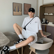 Hualun summer handsome short-sleeved T-shirt shorts athleisure fashion brand clothes mens set with handsome tide