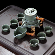 Lazy tea maker Stone mill semi-automatic teacup teapot set Kung Fu tea set Household simple gift box