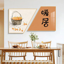 Warm House restaurant decoration painting Japanese log wind dining room wall murals warm modern simple hall kitchen hanging painting