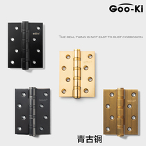 Gooqi stainless steel door hinge solid wood door hinge 4 inch flat opening hinge single piece