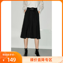 LILY Spring new womens asymmetrical temperament black A large swing pocket half body dress 120120C6608