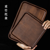 Heavy bamboo dry brewed tea tray single layer pot bearing rectangular tray Japanese simple home tea table bamboo