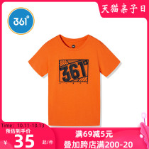 361 Degree boys short sleeve T-shirt 2021 summer boys sweat-sucking knitting childrens childrens summer clothes official website flagship R