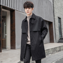 2022 new autumn wind coat male long spring autumn coat Korean version of the tide brand loose and leisure advanced sense coat