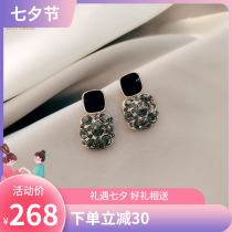 High-end earrings 2021 new trendy sterling silver earrings female Korean temperament simple cold wind net red earrings