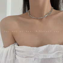 Double layer zircon chain short choker neck strap female bm necklace Net red ins cold wind neck jewelry neck chain