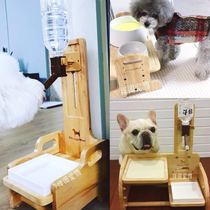 Japan Dogman imported solid wood pet table hanging cat and dog universal drinking water spout feeder