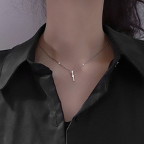 s925 sterling silver long geometric necklace female tide Korean version of simple Net red temperament personality cold wind ins choker