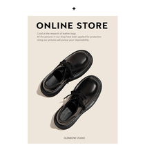 Old Meows Shop Genuine Leather Thick Bottom Leather Shoes Women Ingléal Wind 2022 New Spring 100 Hitch Shoes Heightening Single Shoes