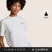 Golden Goose Womens Star Collection Star Print Cotton Crew Neck Short Sleeve T-Shirt