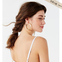 Metal C-shaped ring rings Earrings Earrings European and American retro CHIC Fashion texture temperament 100 lapped titanium steel earrings female INS tide