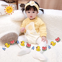 Baby autumn and winter sweatshirt female baby cotton full moon coat egg flower climbing suit coat newborn out clothes
