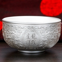 Dragon and Phoenix Silver Bowl 999 Sterling Silver Snowflake Silver Spoon Set Tableware Baby Kids Home Gift