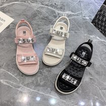 2022 Summer new 13 junior high school students CUHK 14 girls Han version 15 years old Summer flat princess sandals 12