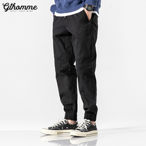 Autumn mens overalls loose straight small feet Korean trend pants mens wild toe casual pants Tide brand