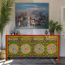 Minqing antique furniture solid wood sketch New Chinese style door hall Xuanguan gangway cabinet Living room Dining Side Cabinet storage