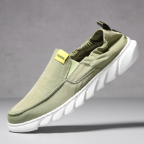 Work cloth shoes mens large size one pedal lazy casual board shoes mens office summer breathable old Beijing cloth shoes