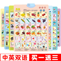 Baby enlightenment with sound wall chart sound early childhood childrens early education voice literacy alphabet table Pinyin point reading card wall sticker toy