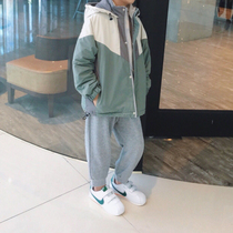 Boys coat 2019 autumn and winter New Foreign style childrens clothing childrens thick color combination assault clothes