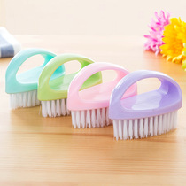 2175 colorful egg-shaped multi-functional soft-bristled cleaning brush plastic bathroom cleaning brush with handle