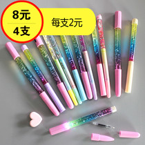 Light shake sound with little fairy flash quicksand pen with lamp stick gel pen cute creative hipster Net red pen
