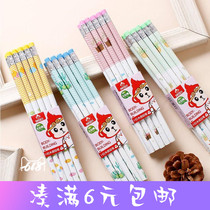 Round Rod small rubber head HB pencil Primary School wooden writing pen stationery Gifts Wholesale