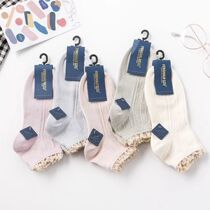 5 pairs of socks womens cotton socks short socks lace socks womens low waist shallow boat Socks Japanese ins Korean tide Spring Summer