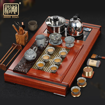 Flowers Pear Wood Tea Table Four-In-One-Oven Solid Wood Tea Tray Fully Automatic Tea Set Suit Home minimalist Gongfu tea furniture