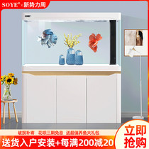  Ultra-white fish tank Living room aquarium Intelligent floor-to-ceiling household partition screen Large entrance bottom filter glass Arowana tank