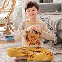 Boy Sleepwear Pure Cotton Long Sleeve Large Boy Cartoon Autumn Winter Boy Baby Childrens Home Conserved Spring Fall Childrens Clothing