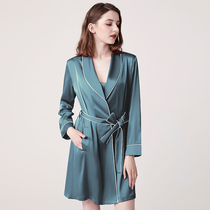 A D Hepburn Summer Real Silk Sleepwear Women Feel New Harnesses Sleeping Dresses Sleeping Robes Ice Silk Two Sets