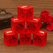 Wedding creative happy candy box Wooden box Chinese wedding personalized custom photo candy back gift box Wedding sugar box