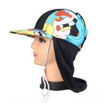 yobel adult sun hat printed women's beach sunscreen neck cap outdoor beach summer sun hat