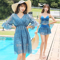 Fat Girl Swimsuit Three Sets Nets Red Bubble Spa to fix slightly fat black sweet and casual swimsuit Fat Sister 
