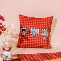New Years Year of the Ox Spring Festival Plaid red sofa pillow cushion waist waist pillow pillow case pillow core