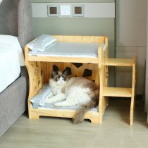 Cat bed princess bed summer off the ground solid wood large cat nest cat mat pet bed dog bed four seasons universal medium and large bed