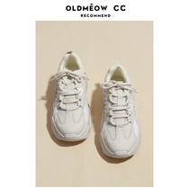 Old meows shop genuine leather thick underfoot with little old daddy shoes womens spring and autumn Chains overfire and heightening running sneakers women
