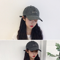 South Korean hat schoolgirls 100 hitch in embroidery baseball summer breathable duck tongue wave Korean version sunscreen male and female hat summertime street