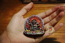Hand-painted Kagyu non-communist guardian Black robe Vajra Mahagala Mahagala 05-007