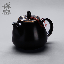 De kiln stroke gold ceramic teapot Kung Fu tea accessories Large household tea pot hand grab pot multi styles